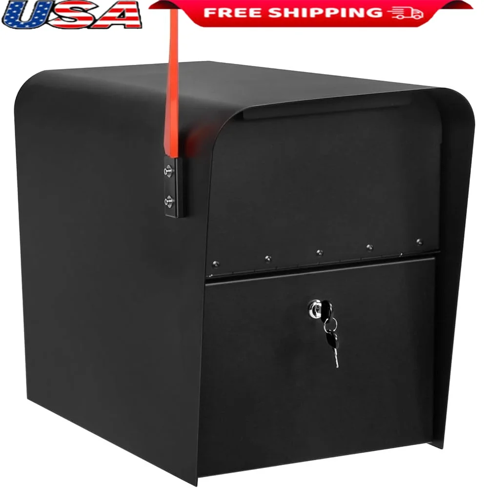 

Extra Large Locking Mailbox Heavy Duty Security Anti Theft with Outgoing Mail Tray Weather Resistant Post Mount Assembly