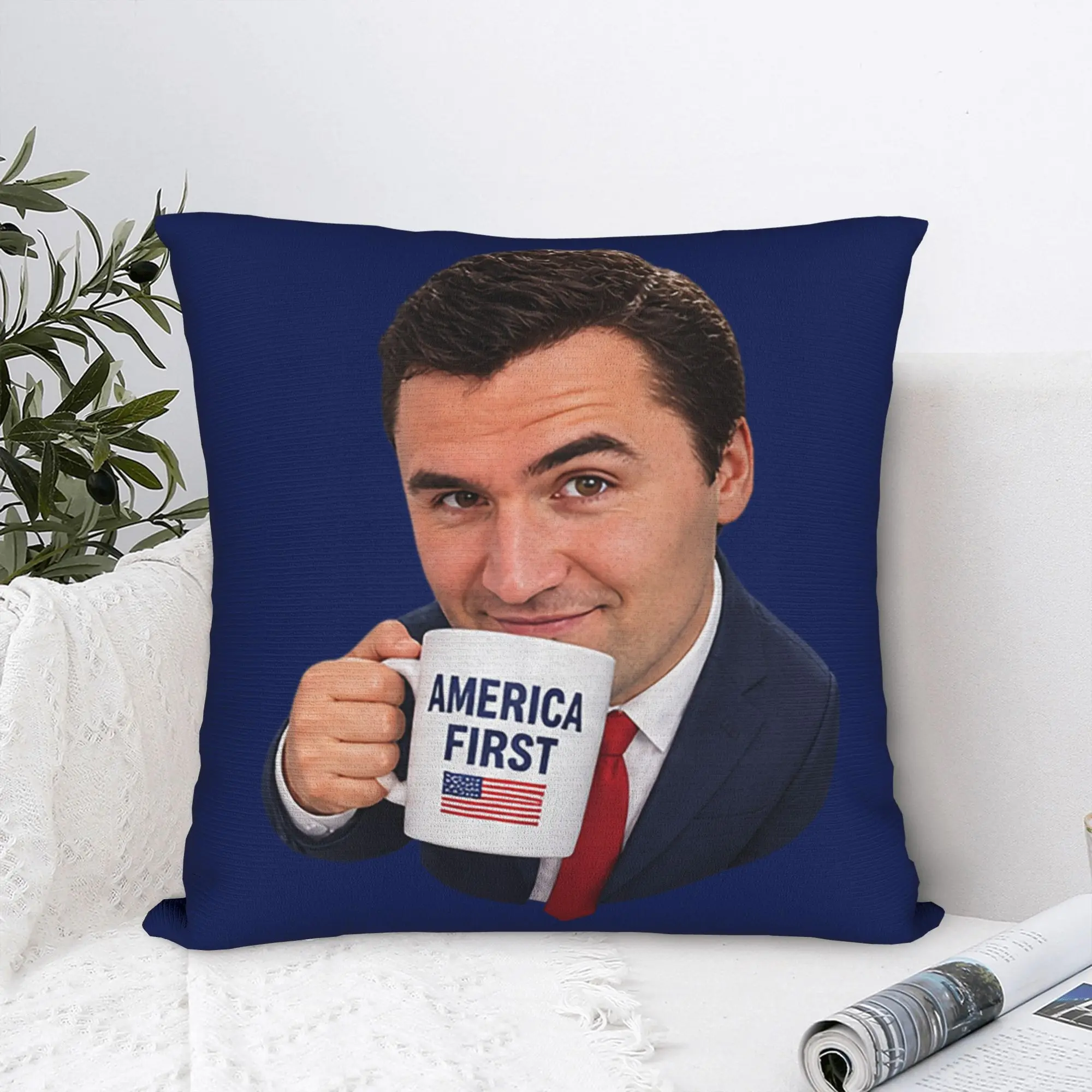 Charlie Kirk Meme Pillow Cover  Comfy Cushion Cover Kawaii Pillow Case For Couch Sofa Bedroom