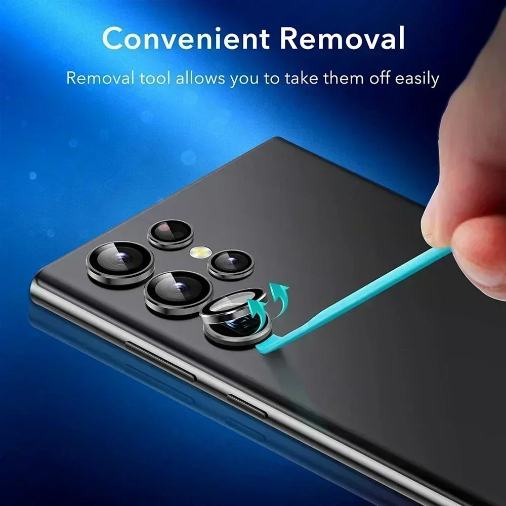 Camera Metal Ring Protector For Samsung Galaxy  S23 Ultra Camera Lens Film S23ultra  Back Tempered Glass