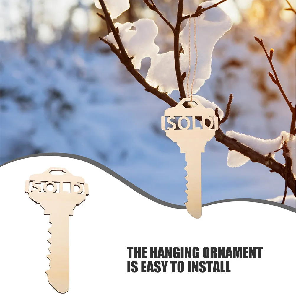 2Pcs Large Wooden Key Shaped Ornaments Sold Key Hanging Signs Window Display Wood Cutouts Photo Props Unique Wall Pendant Decor
