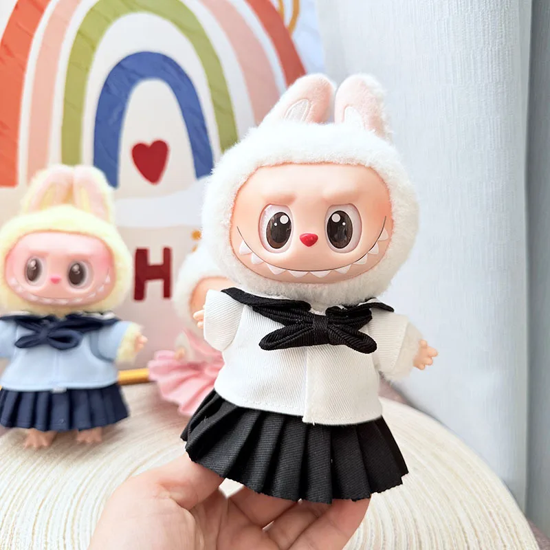 Vêtements de poupée Labubu, jupe brise d'océan 15/17cm, poupées idole Labubu I II, vêtements de poupée en peluche, accessoires de fête assis