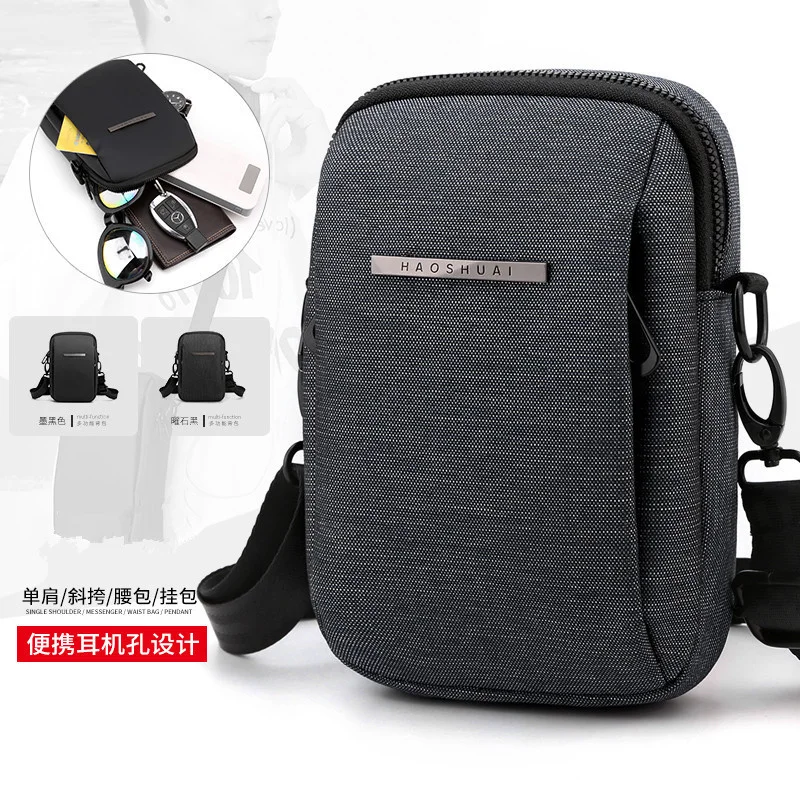 New men's messenger bag leisure sports belt hanging bag trend one shoulder small bag portable certificate mobile phone bag