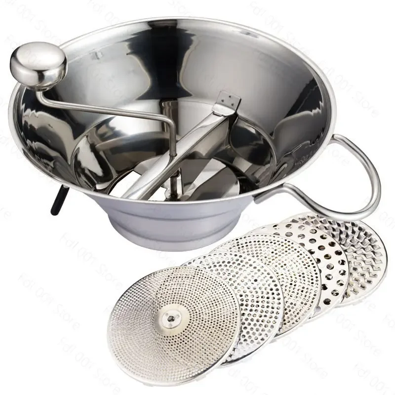 Large 304 Stainless Steel Mud Grinder Western Potato Vegetable Manual Grinder Puree Grinder Blender Sauce Machine