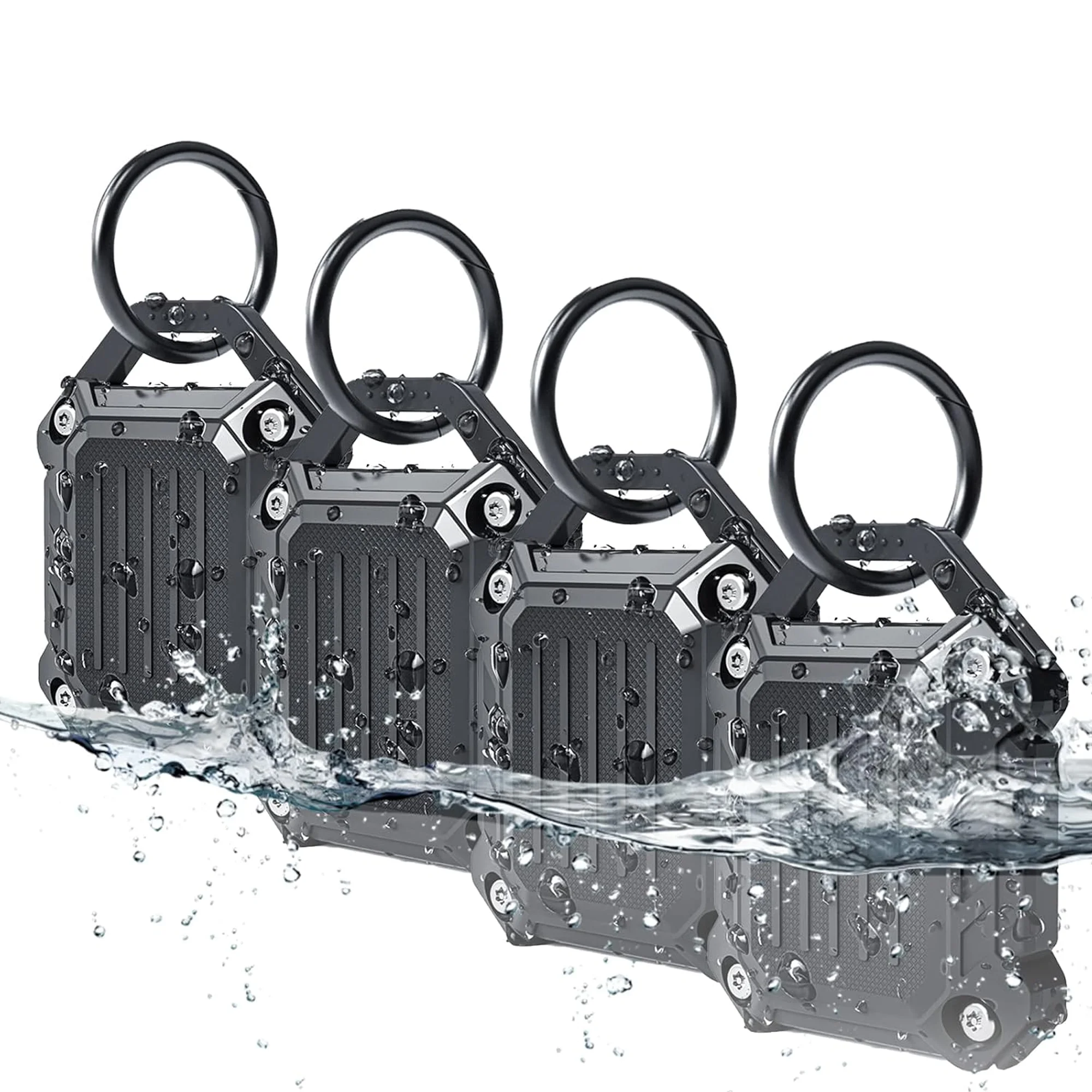 Funda impermeable con soporte de AirTag con llavero, cubierta completa de tornillo, duradera, antiarañazos, llavero de equipaje completamente