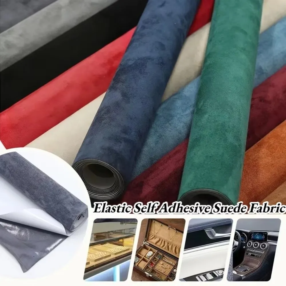 Self-adhesive Car Interior Modification Stickers​​ Suede Soft ​​Suede Fabric Vinyl​​ Wrap Car Sticker Home Decoration