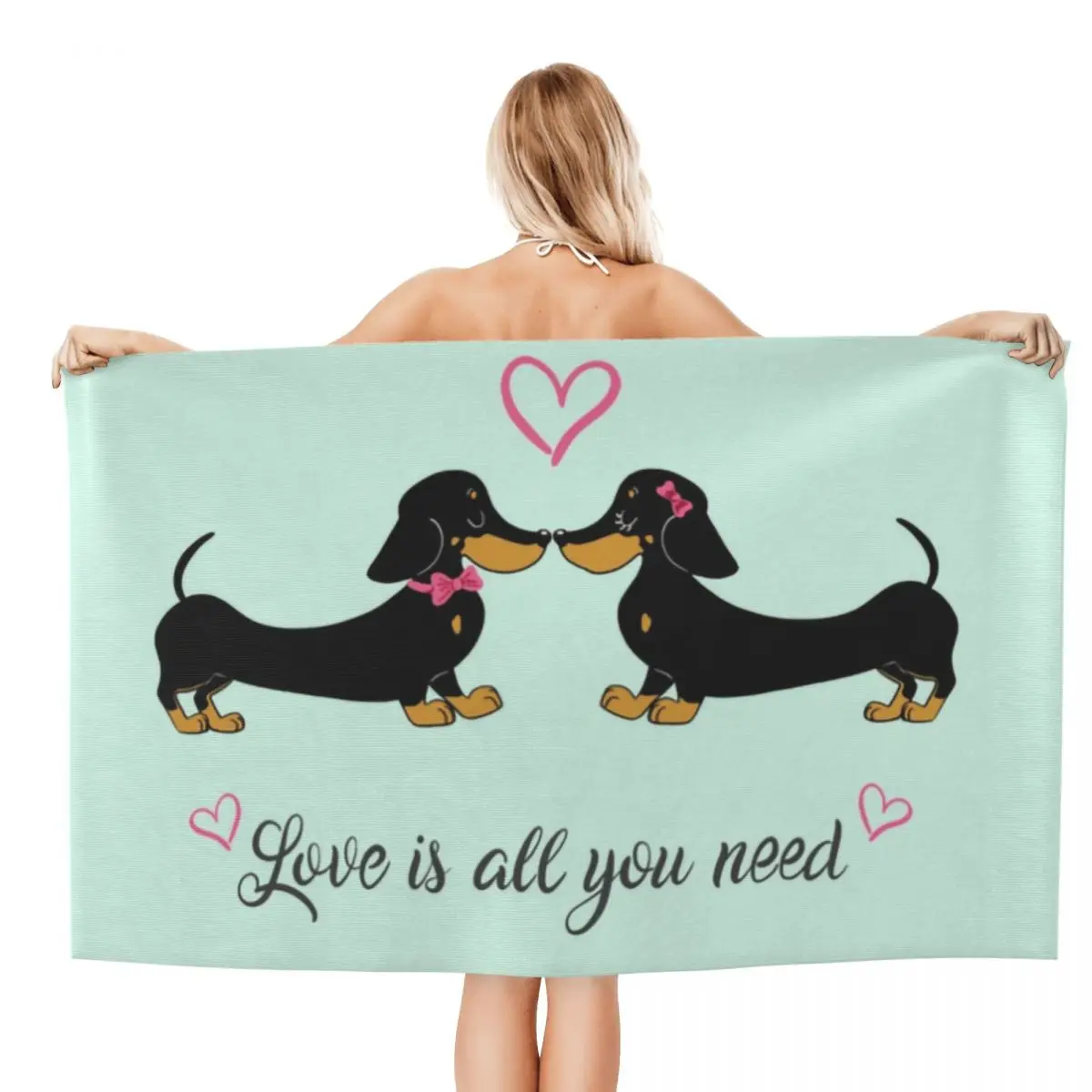 The Dachshund Beach Towel Quick Dry Badger Sausage Wiener Dogs Soft Linen Microfiber Bath Sauna Towels