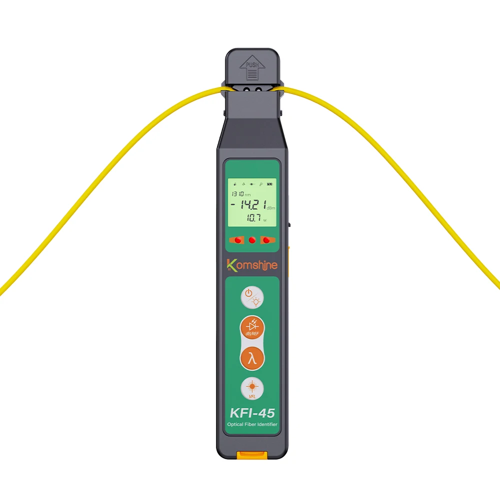 Komshine KFI-45 مع معرف حركة مرور الألياف البصرية 1 ميجاوات VFL + وظيفة عداد الطاقة + ضوء LED الكل في واحد من الألومنيوم