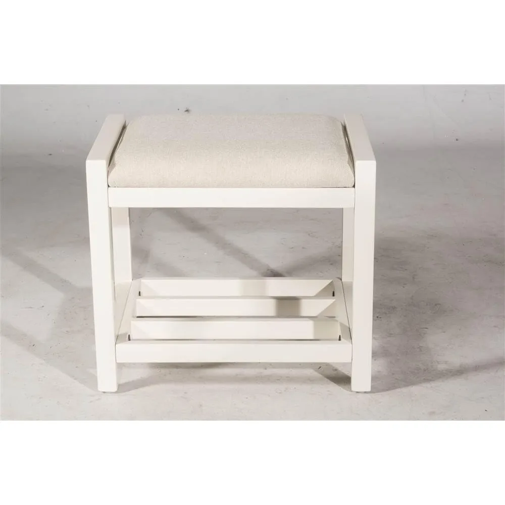 Furniture Amelia, White Vanity Stool