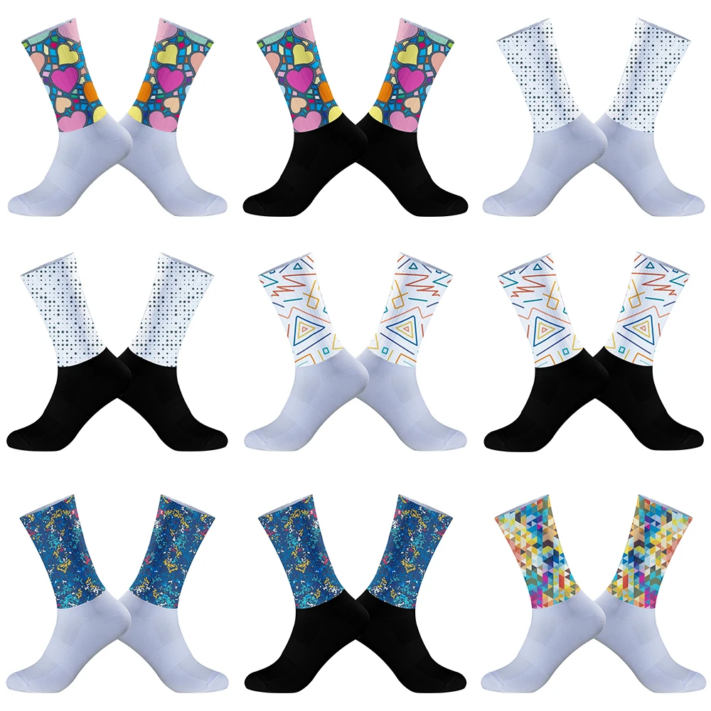 Slip Summer Cycling Socks Anti Silicone Socks 2024 New Bicycle Sport Running Bike Socks