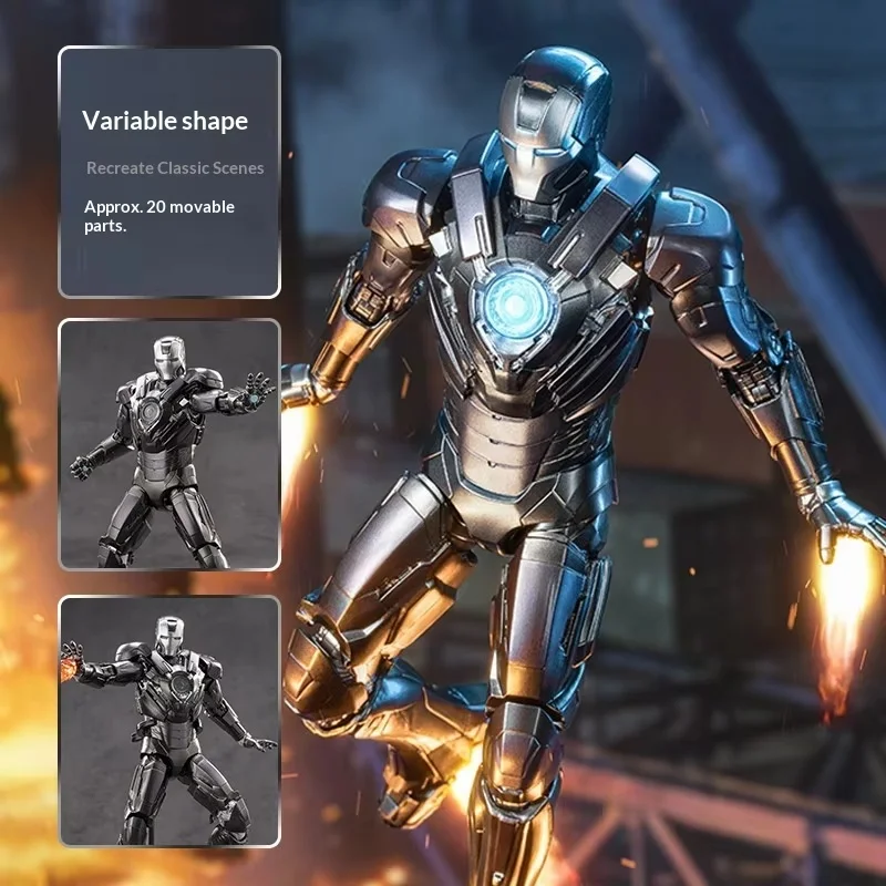 Zd Toys Genuine Iron Man Mk32 Romeo Articulated Action Figure - Marvel Superhero Detailed Paint Model for Desktop Decoration Col