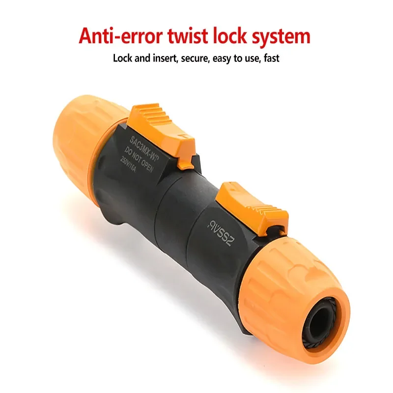 New Design Waterproof Speakon Cable Adapter Connectors 4 Pole Audio Speaker Male Plug Female Socket Twist Lock