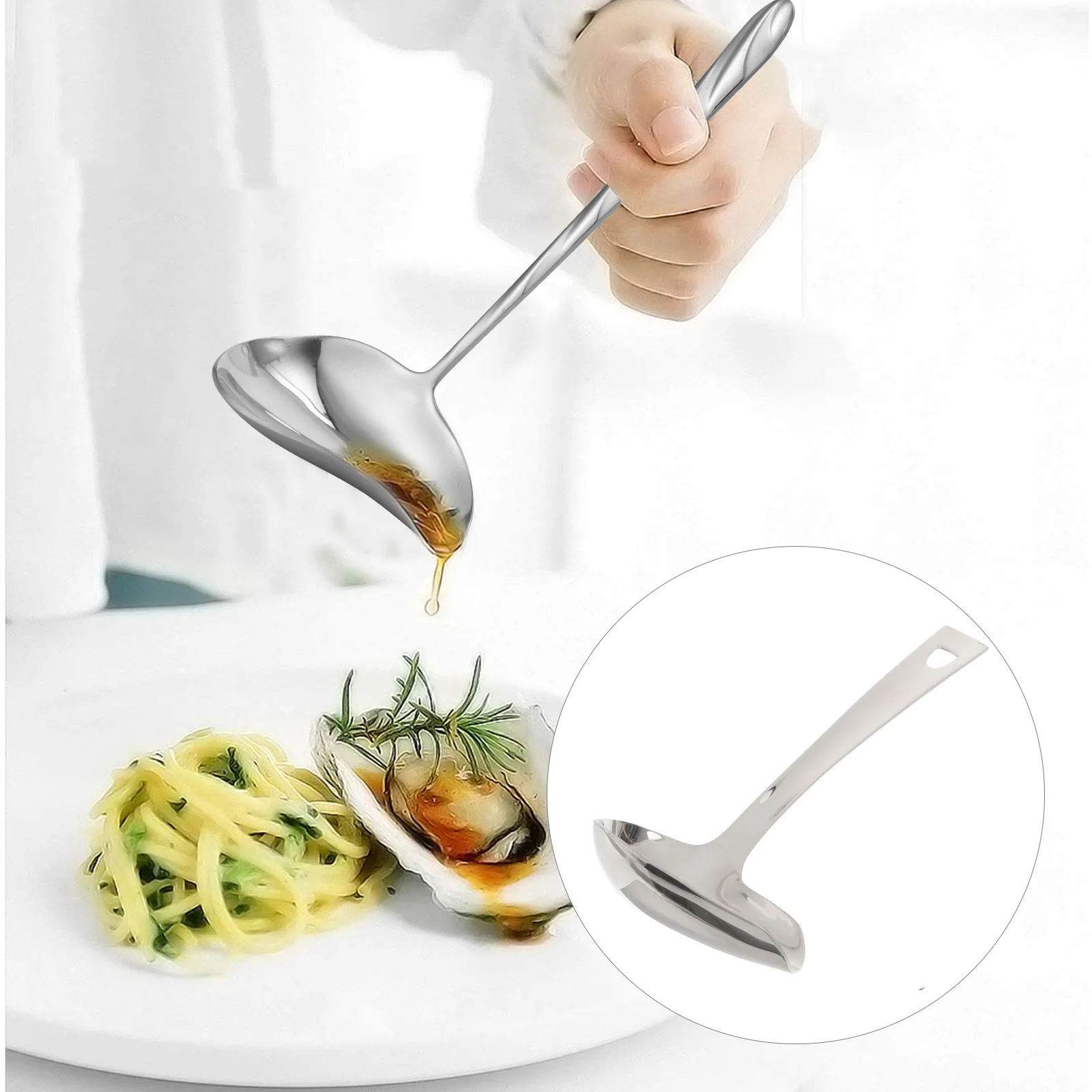 

1Pcs Drizzle Spoon Stainless Steel Silverware Creative Kitchen Cutlery for Sauce Pouring Fine Dining Experience Unique Tableware
