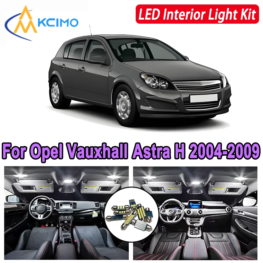 

Kcimo LED For Opel Vauxhall Astra H 2004 2005 2006 2007 2008 2009 Premium Bright LED Interior Dome Map Trunk Light Kit Car Led