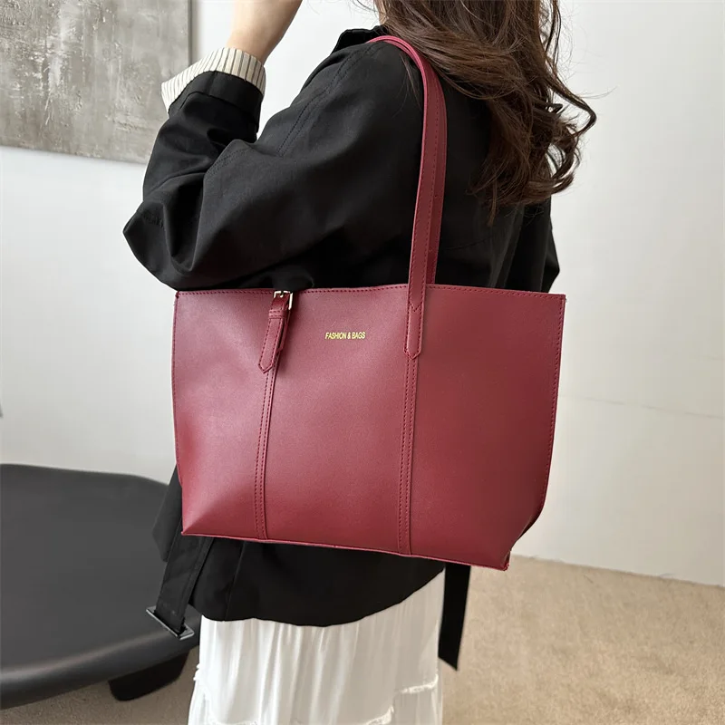 Large Capacity Women's Bag Soft Leather Tote Bags Casual Versatile Single Shoulder Handbag Mommy Handbags 2025 Autumn and Winter image 6