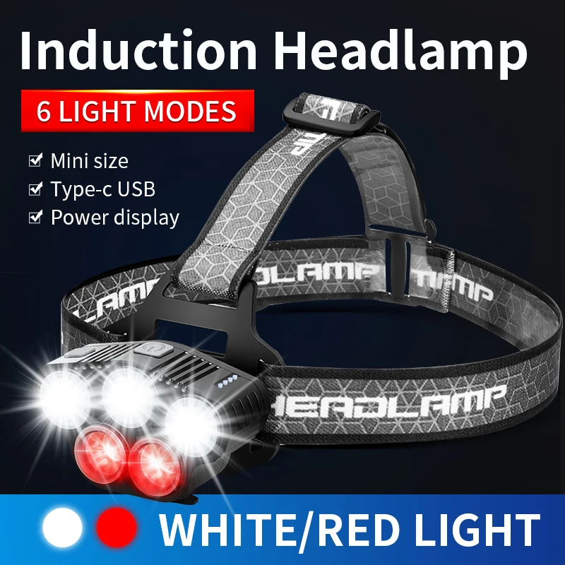 

Красно-белая фотовспышка с 6 режимами, яркая фотовспышка, перезаряжаемая с датчиком жестов