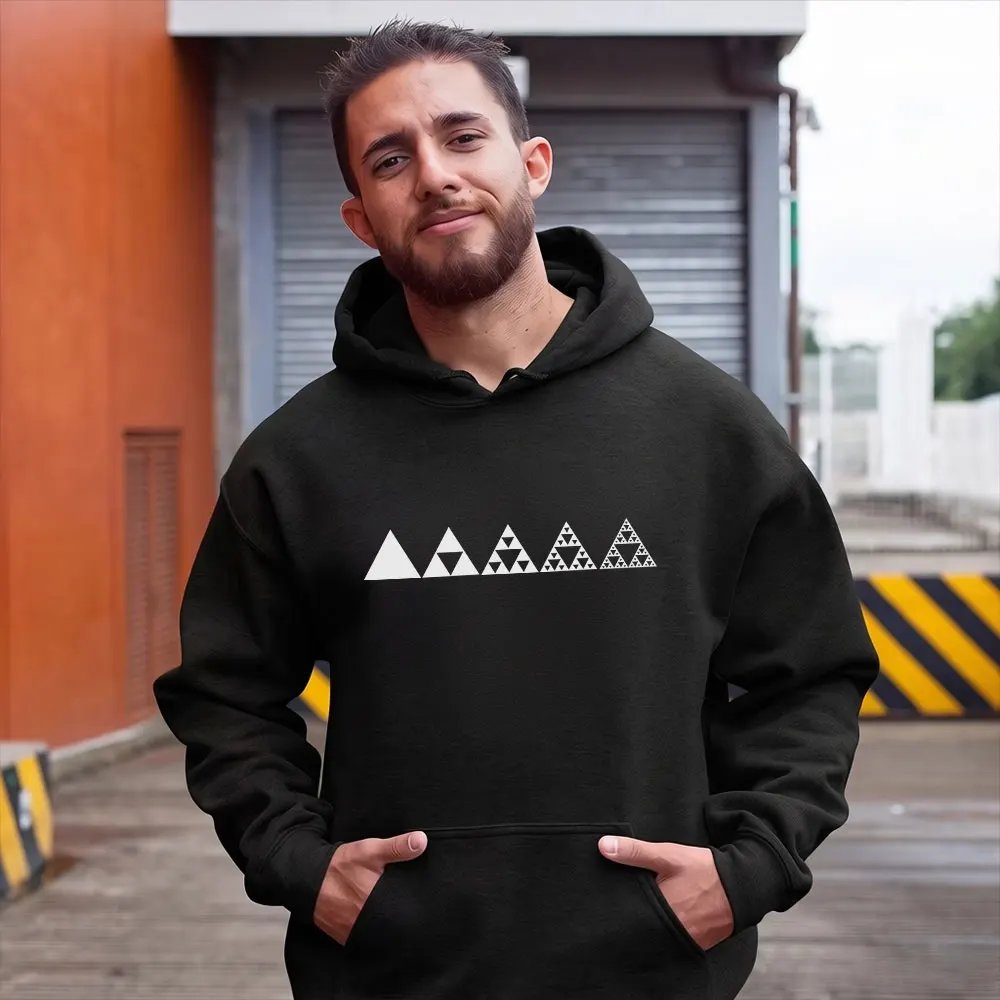 Sierpinski Triangle Mathematics Fractal Math Geometry Sacred Geometry Magic Mandala symbol Fleece Lined Hoodie Unisex Hooded