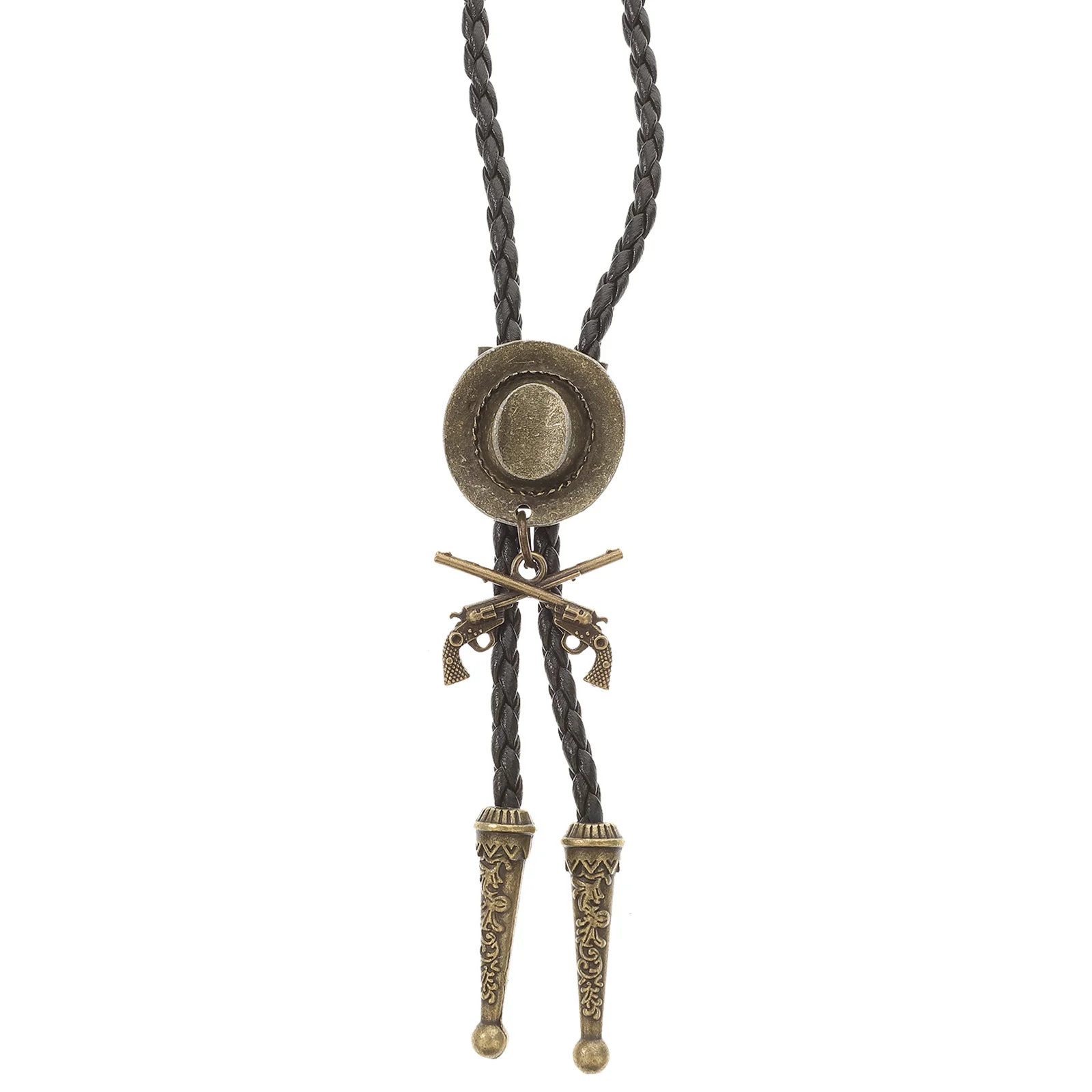 

Vintage Bolo Tie Necklace for Men Retro PU Rope Alloy Charm Necklace Fashionable Exquisite Gift Accessory
