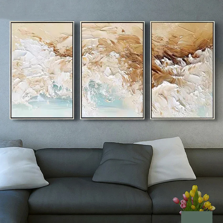 Modern Style, 3pcs Acrylic Hand Painted Artwork, Abstract Picture Art Wall, Large Canvas Design, Artistic Impressions Paintin
