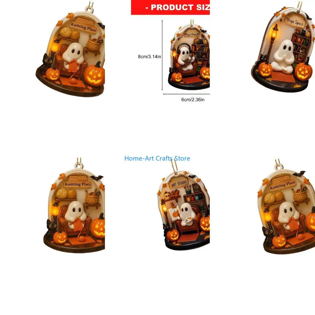 Y3NA Stable Fall Decoration Ornament with Layered Figure Scene for Shelf Display