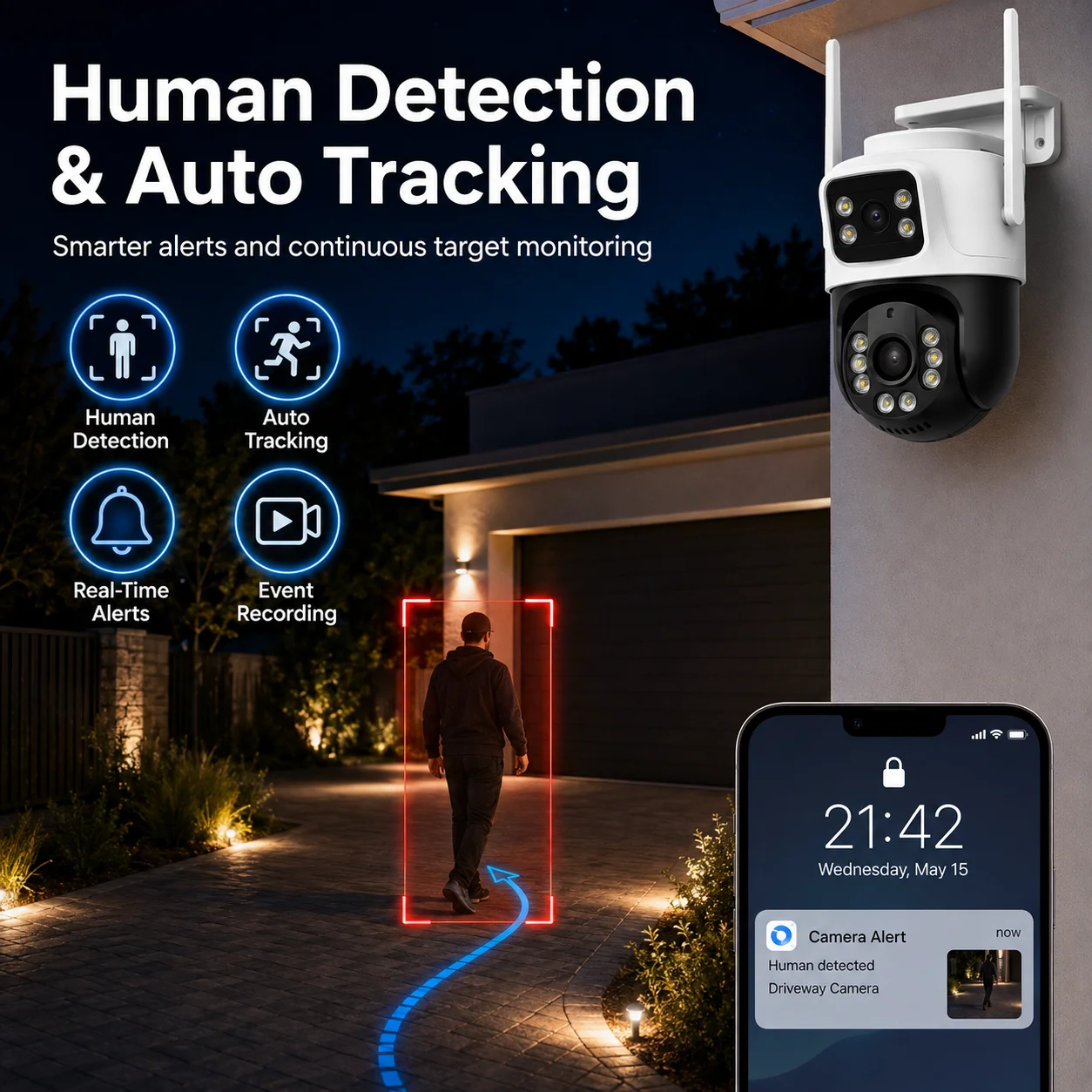8CH Smart Wifi Wireless NVR Kit with ICSee 8MP Outdoor CCTV Cameras 4K Dual Lens Security Surveillance System XMEye Ready