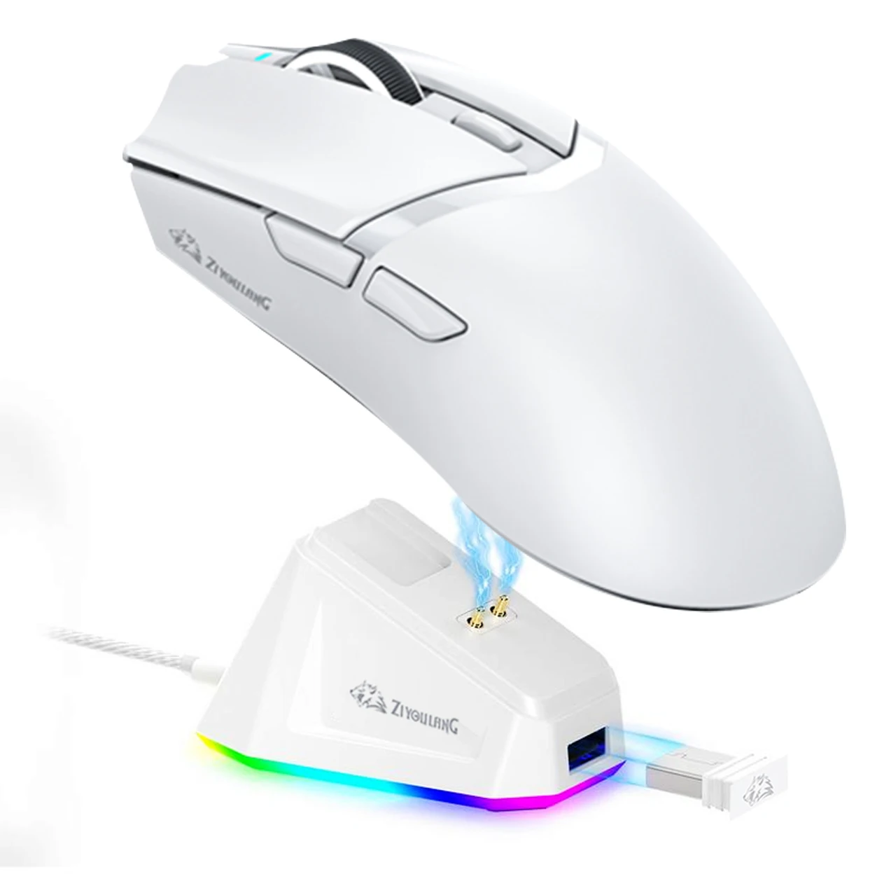 ماوس ألعاب X2 مثل X11 Shark Attack Wireless Mouse PixArt PAW3311 Sensor، BT/2.4G/سلكي مع شحن مغناطيسي RGB، Macro DPI