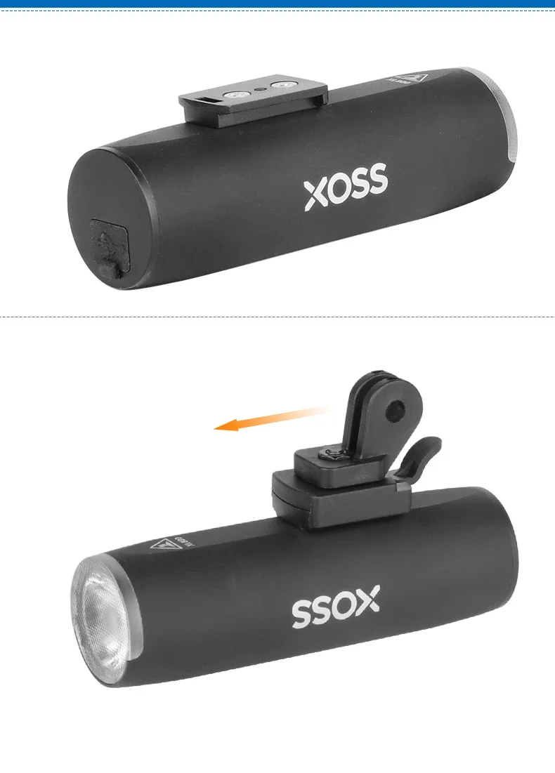 Scheinwerferhalter, anwendbar auf XOSS XL400 800, passend für GoPro Fußrichtung, umschaltbarer Fahrradlenker, Vorbau, Gabel, Helmhalterung – Detail 4