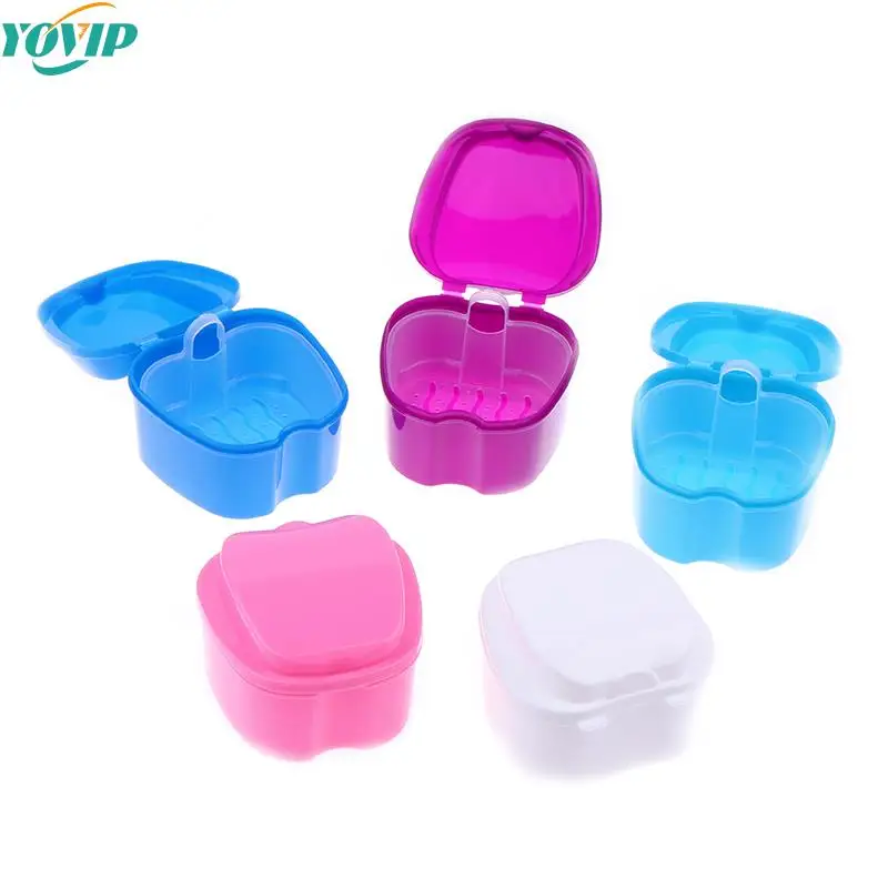 

Denture Bath Box Cleaning False Teeth Storage Box With Hanging Net Container Artificial Tooth Case Orthodontic Retainer Case