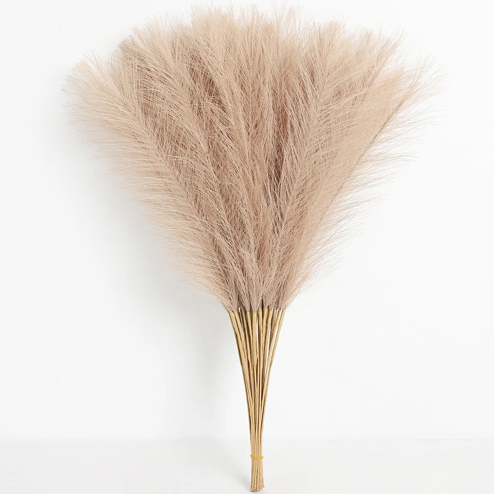 10 Stück Pampas-Kunstblumenstrauß, 55 cm, künstliche Pflanze für Zuhause, Raumdekoration, Garten, Hochzeitsdekoration, Mittelstück, Vasenornament – Detail 6