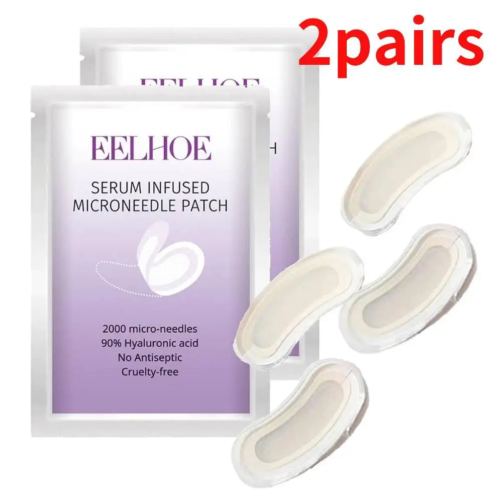 2pair Hyaluronic Acid Microneedle Eye Patches Mask For Anti Wrinkle Aging Dark Circles Moisturizing Under Eye Gel Pads Skin Care