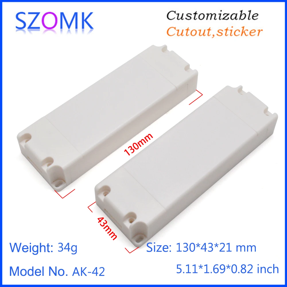 1Pcs factory price abs white plastic LED supplying enclosure  electronic controller junction box 130*43*21