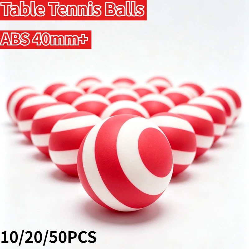 Red White Striped ABS 40mm+ Table Tennis Balls Professional Training Ping Pong Balls for Daily Practice 10PCS / 20PCS / 50PCS