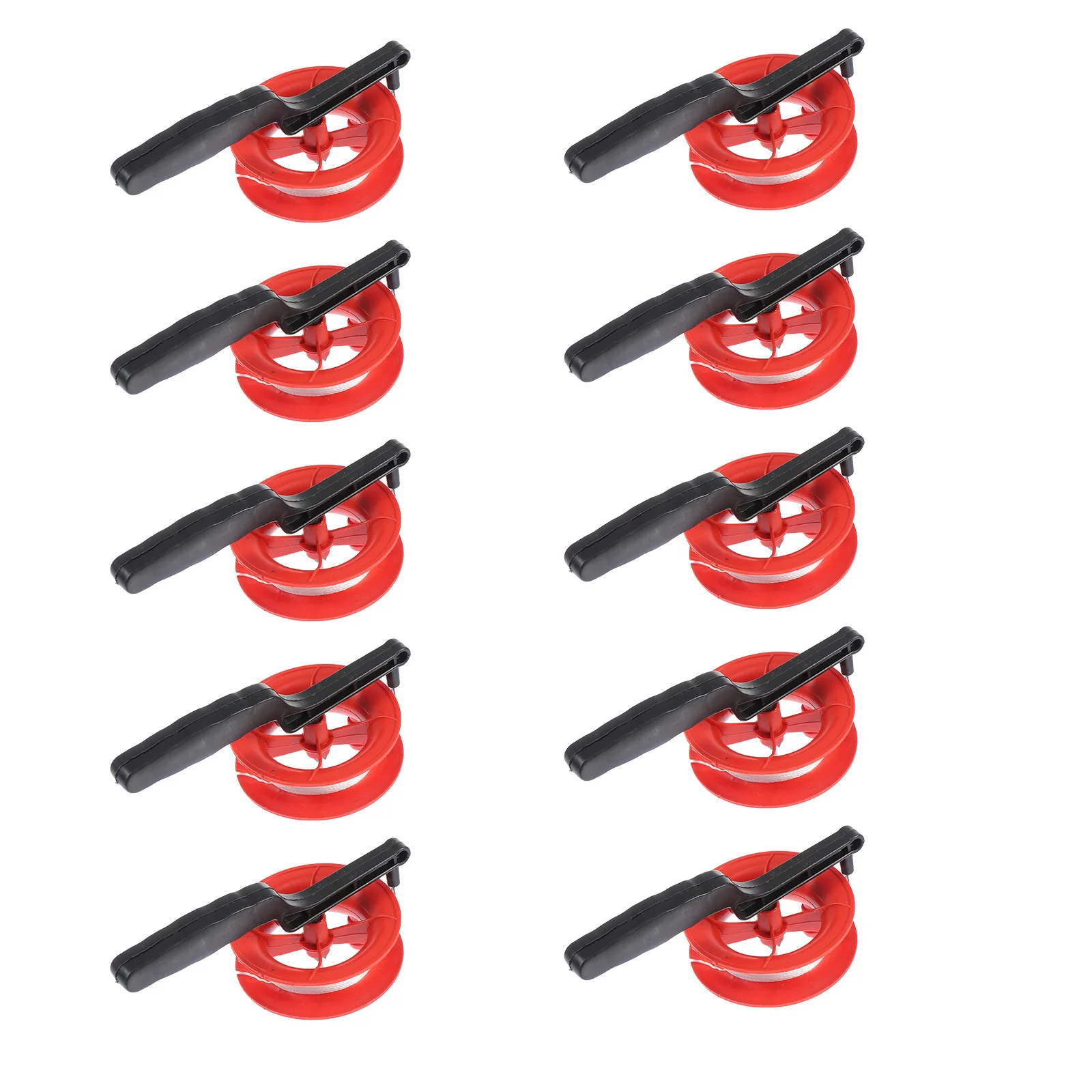 รอกพลาสติกมือถือสำหรับร้อยเชือกว่าว 10 ชิ้น อุปกรณ์เสริมสำหรับกิจกรรมกลางแจ้ง ที่ม้วนเชือกพลาสติก