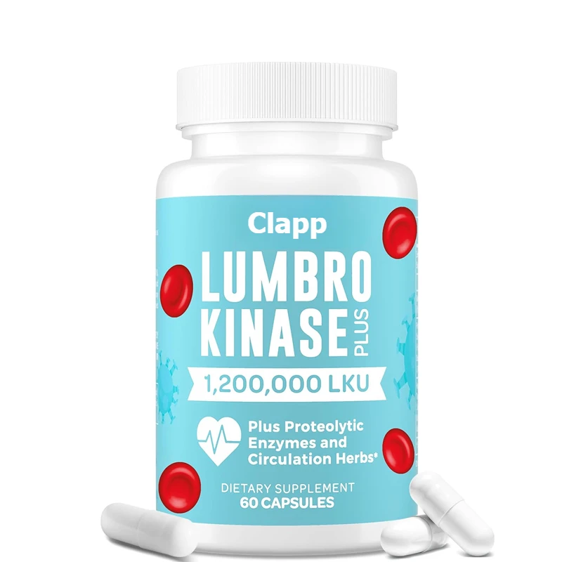 Lumbrokinase Supplement, 1.2 Million LKU - Containing A Mixture of Proteolytic Enzymes and Herbal Ingredients