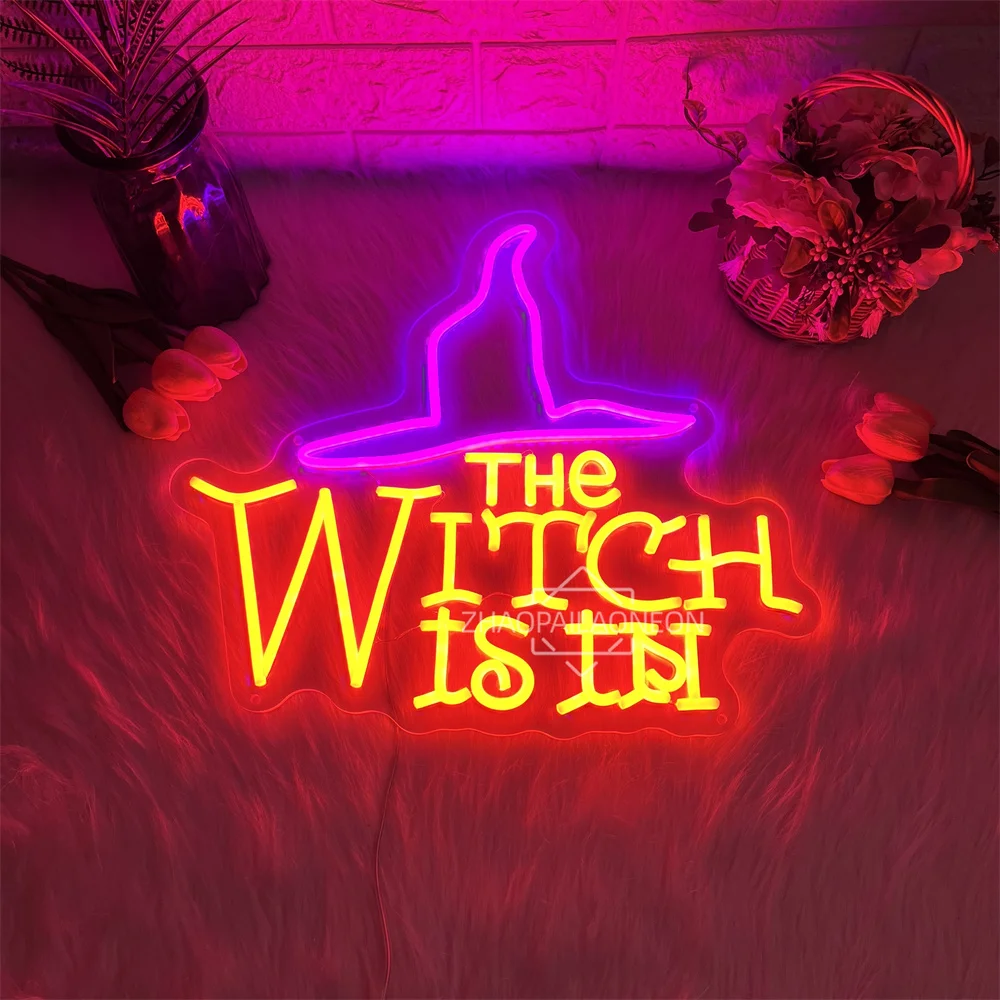 

The Witch LED Neon Sign Happy Halloween Neon Sign for kids Wall Bar Club Party Decor Halloween Haunted House Decoration Signs