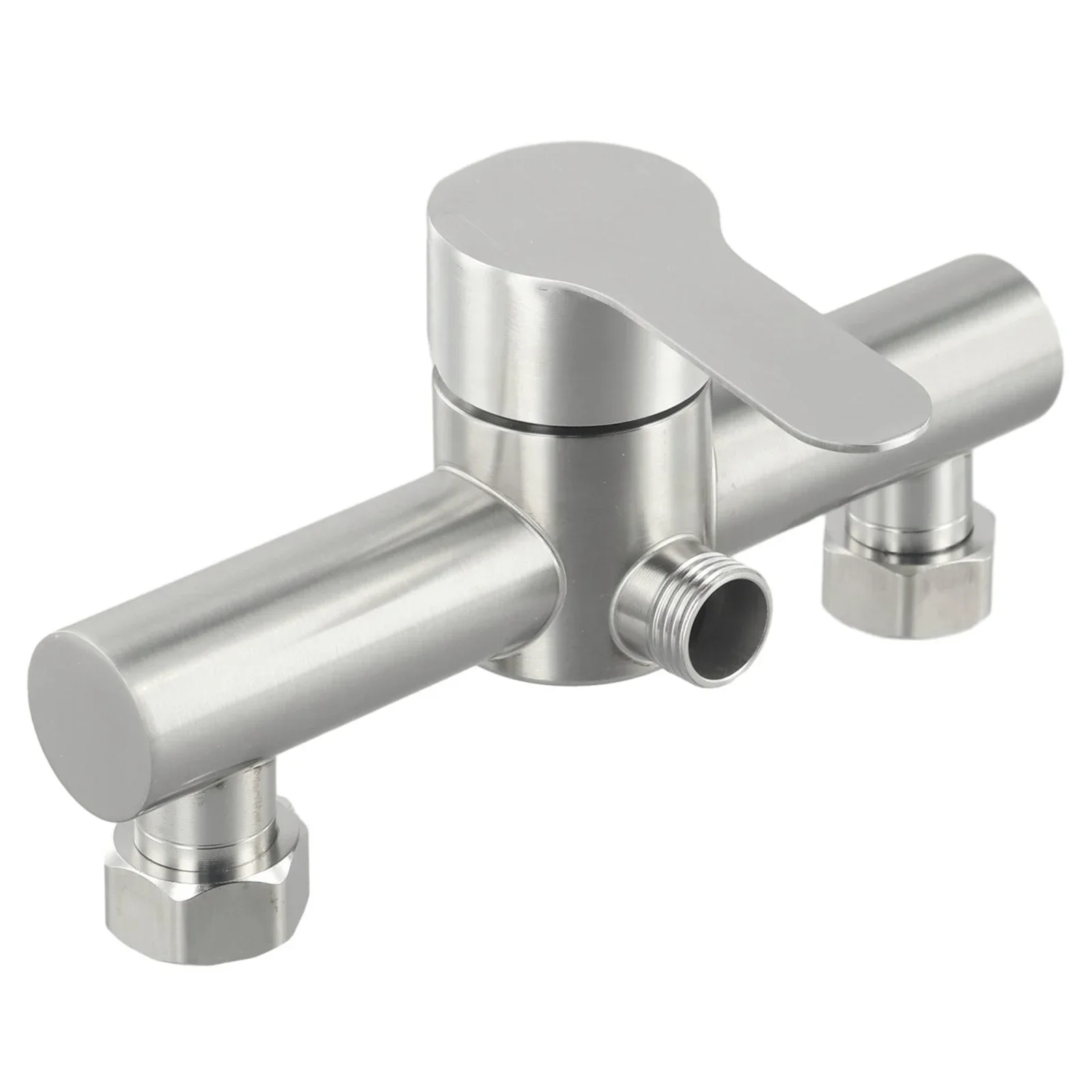 Stainless Steel Shower Faucet Hot And Cold Water Mixer Wall Mounted Metal Handle With Built In Sealing Ring And Lifting Type