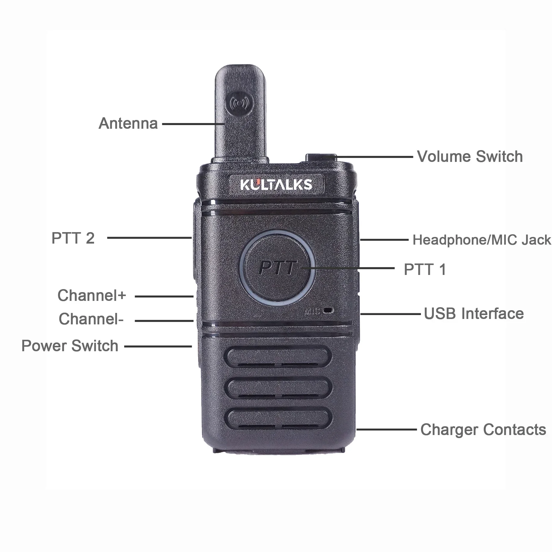 KUltalks CE FCC KT20 Pmr446 Kt20 短距離屋内トランシーバー 6 ピースウェイター KU1048