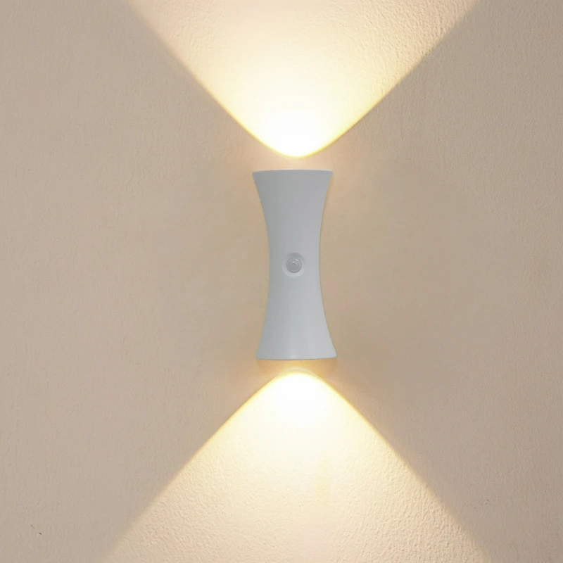 Hourglass Wall Lamp Small Night Light with Human Body Sensor, Wireless Magnetic Base, Ambient Energy-Saving Small Wall Lamp