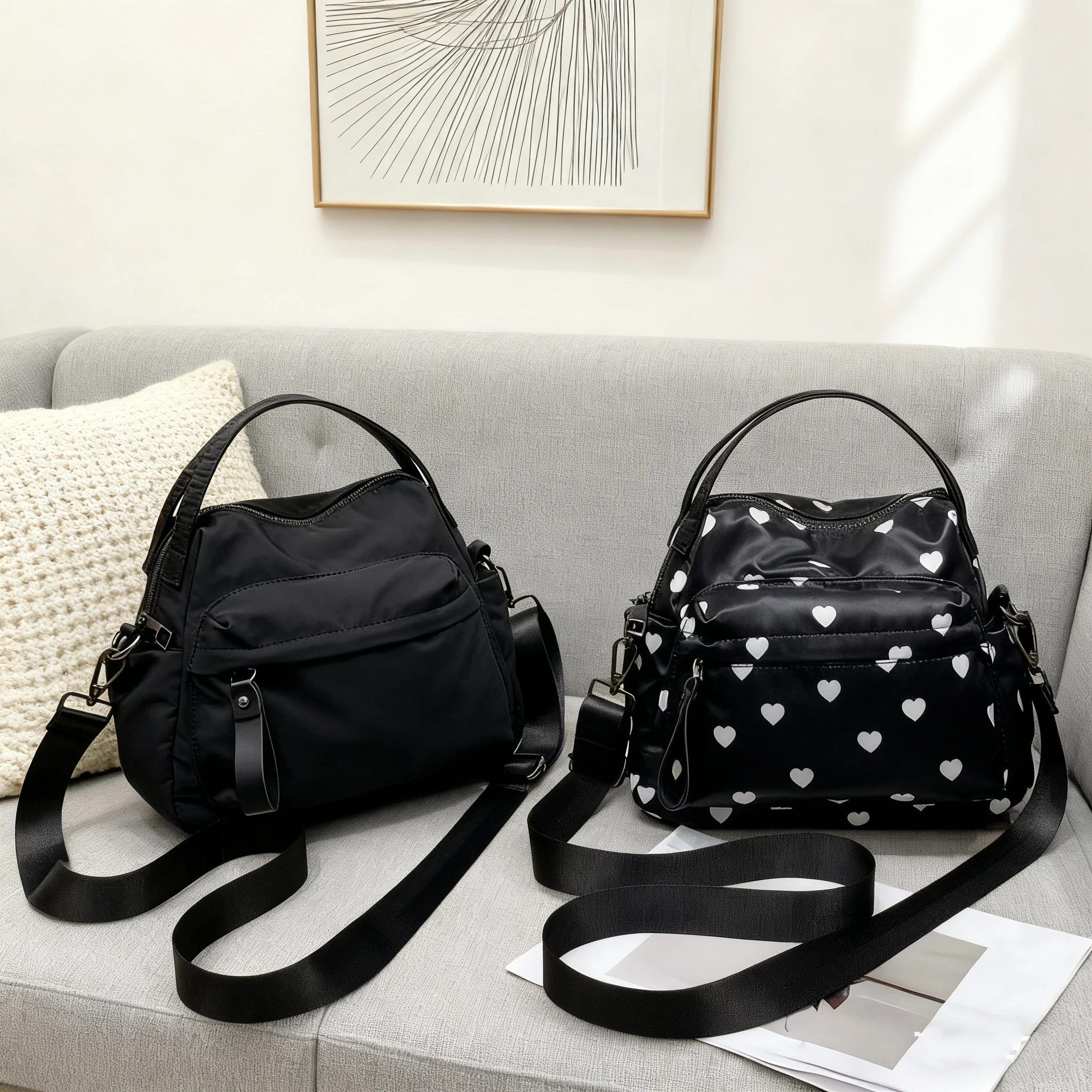 

Модная простая женская сумка, нейлоновая маленькая сумка через плечо, кошельки и сумки с ремешком