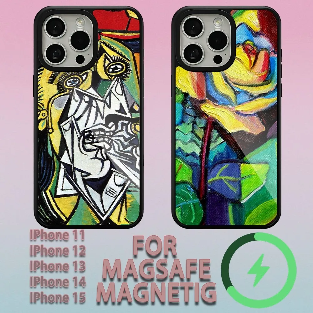 Painter Art Pablo Ruiz Picasso  Phone Case For iPhone 15 14 13 12 11 Pro Max Plus Magsafe Magnetic Wireless Charging Cover