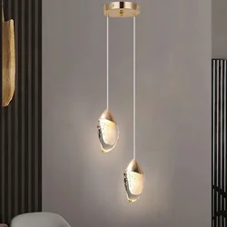 Lamp Crystal Pendant Lighting For Bedroom,LED Mini Modern Pendant Light Fixtures With Gold Powder Crystal For Bar Bathroom Bedr
