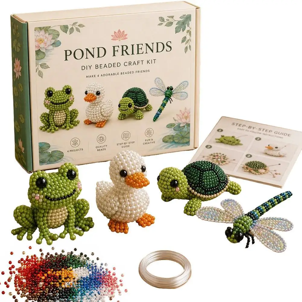Kit de bordado de cuentas de animales DIY, animales pequeños 3D hechos a mano con cuentas para principiantes, decoración del hogar, conjunto de arte y manualidades con cuentas de animales 2026