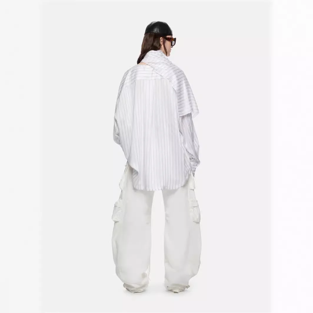 Amerikaanse streetstyle dameswerkkleding jeans lente zware industrie imitatie oud gewassen gescheurd gat multi-pocket wijde pijpen