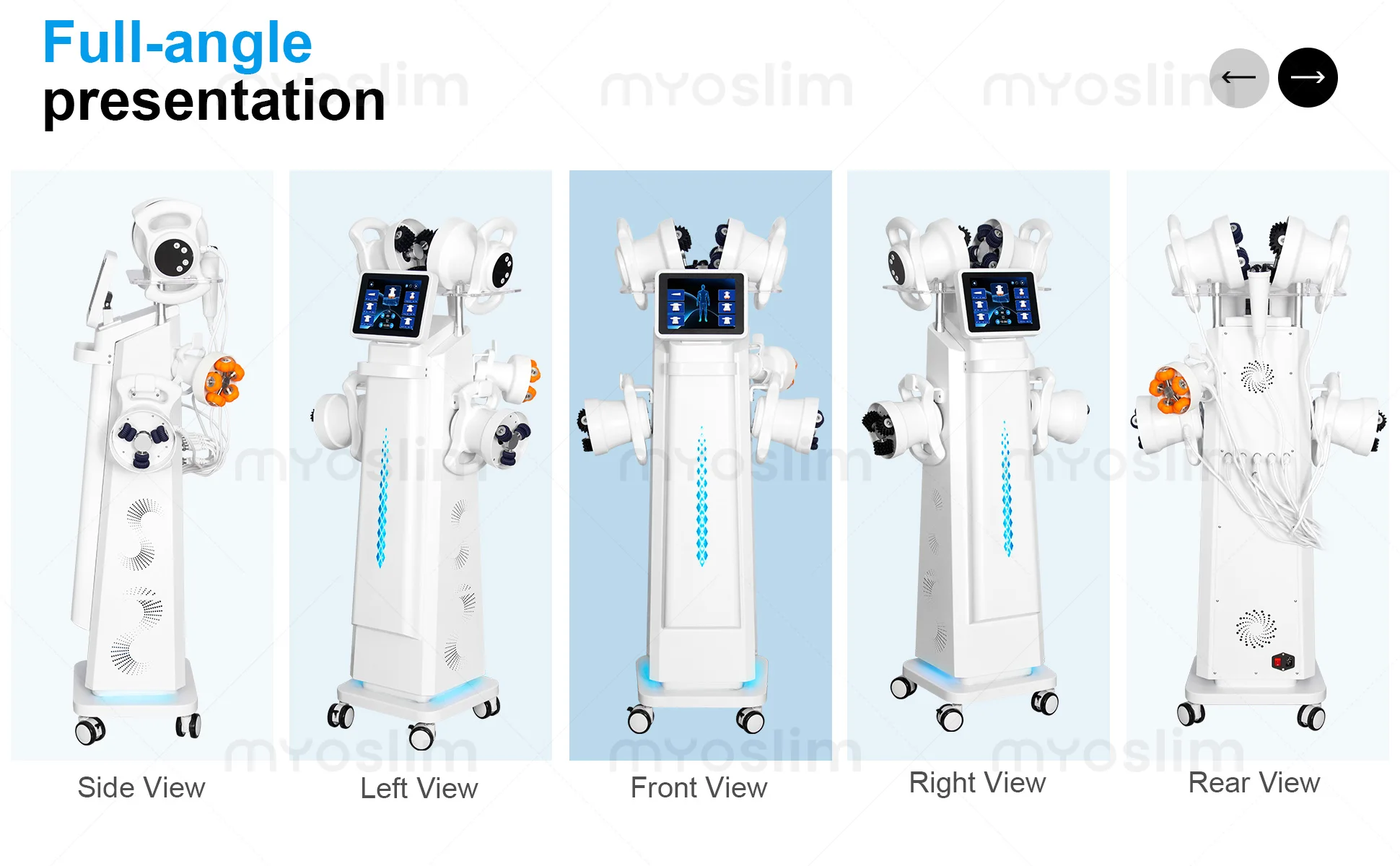 Professionelles 360-Grad-Roller-Körperformungssystem mit 6 Griffen, synchroner Massage, doppelter Rotationsrichtung und intelligentem OLED-Display – Detail 13