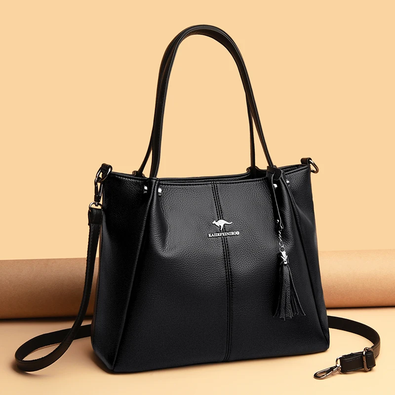 

Kaidifeniroo Genuine Leather Large Capaci oulder Bag for Middle-Aged Women Soft Leather Handbag Casual Tote Bag