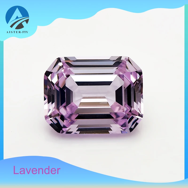 

Lavender Purple Color Emerald Cut YAG Yttrium Aluminium Garnet Gemstone Stones Loose Gemstones for Making Jewelry DIY