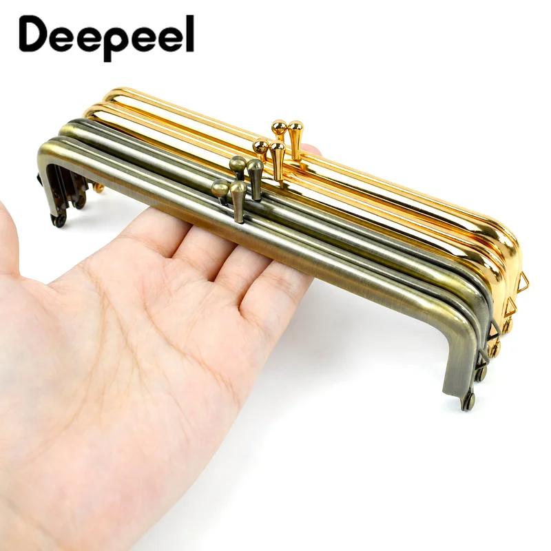 18cm Square Metal Purse Frame Kiss Clasp Screws Bags Handle Wallet Sewing Brackets Clutch Handbag DIY Handmade Bag Accessories