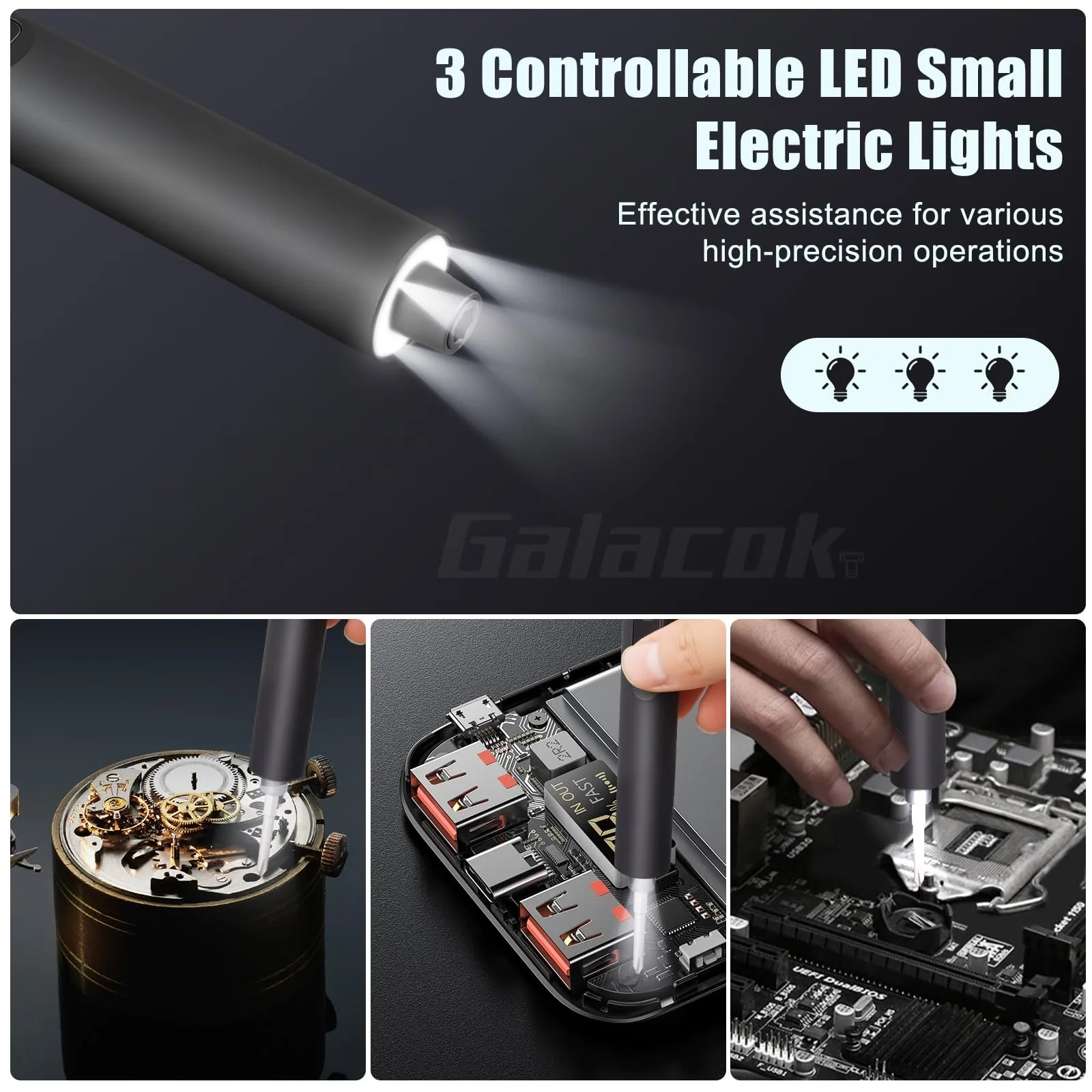 49 in 1 Electric Screwdriver Set 5 Torque Settings Precision Power Tool Magnetic Screw Driver Bits for iPhone Glasses Watch PC