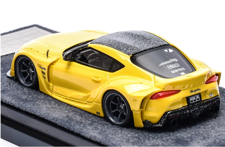 Stocks Engup 1/64 Resin Scale Model Car Supra Aero A90 HKS Yellow And Red Color In 2023