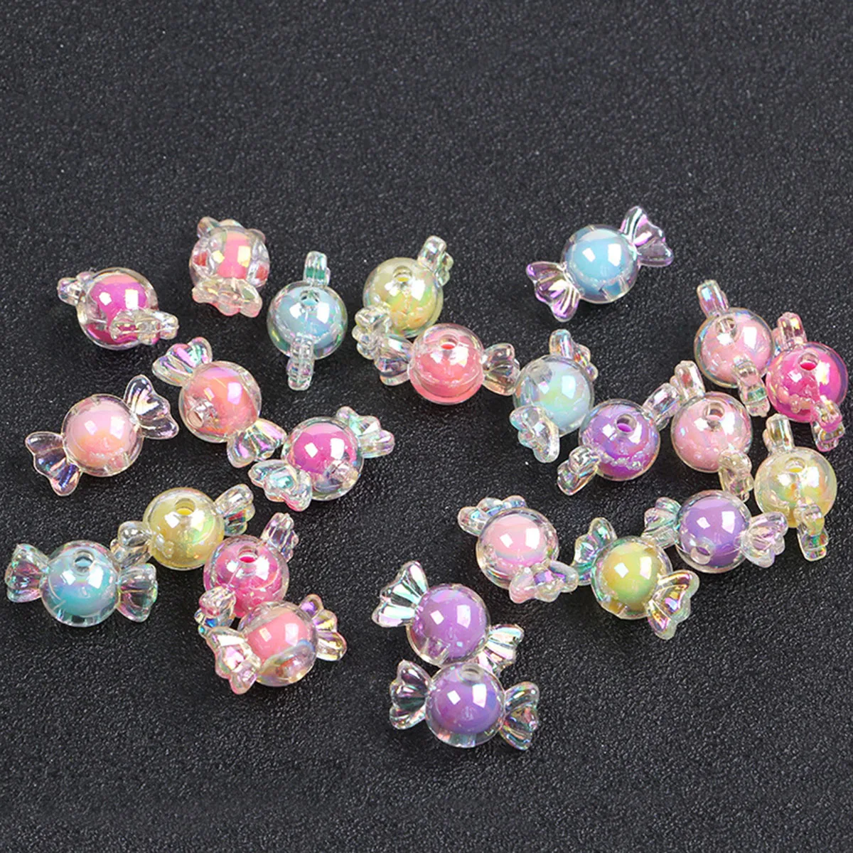 

390 Pcs Candy Dispersion Beads DIY Accessories Acrylic for Jewelry Making Child