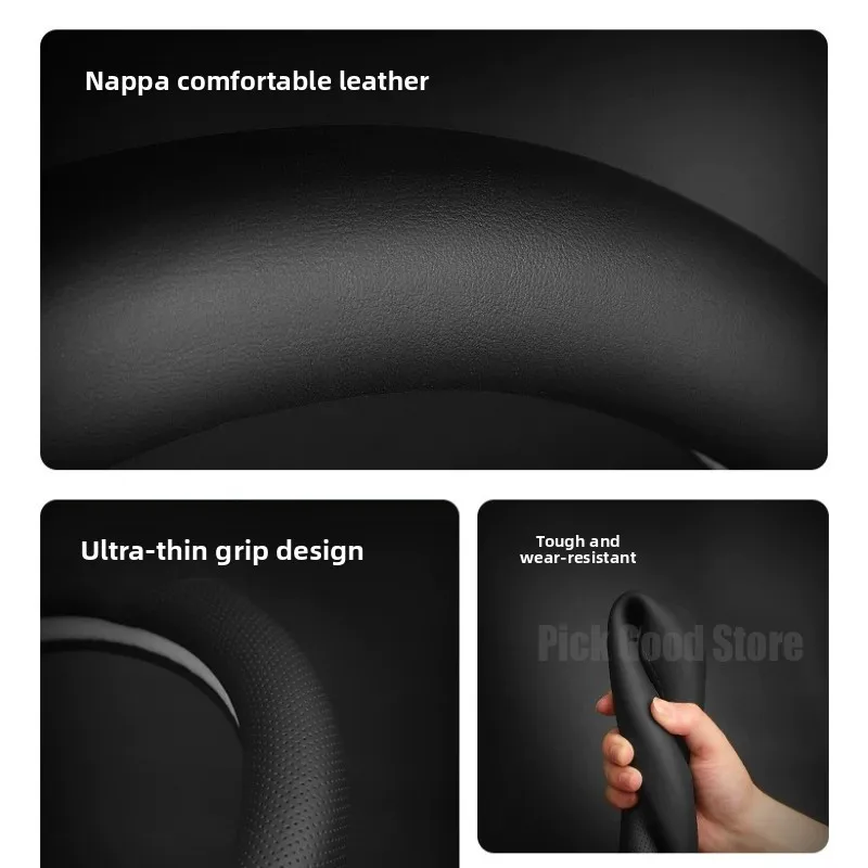 Leather Car Steering Wheel Cover For Peugeot 208 2008 308 3008 408 4008 508 5008 Sw Rifter 2022 2023 2024 2025 Car Accessories view 2